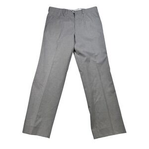 ASHWORTH Mens Gray Slacks 36W 31L Golf Stretch Fabric Classic‎ Fit Trousers
